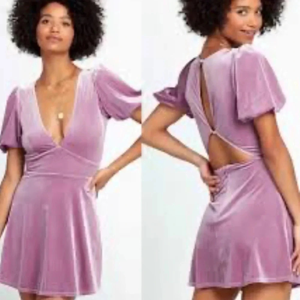 NWT L*space Dress Ruby Velvet Mini Dress Velvet Ribbed Mini Dress Size Large